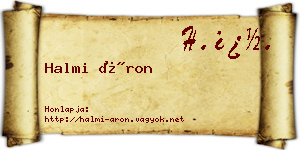 Halmi Áron névjegykártya