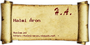 Halmi Áron névjegykártya