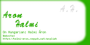 aron halmi business card